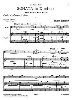 L. Berkeley: Sonata In D Minor For Viola and Piano, VaKlv