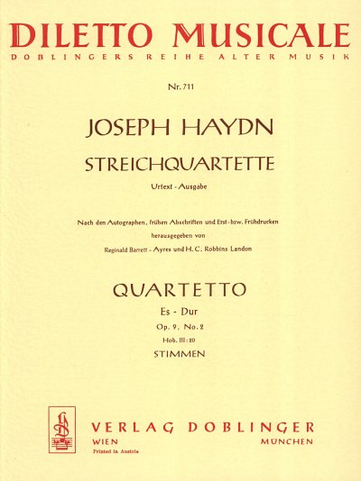 J. Haydn: Quartett Es-Dur Op 9/2 Hob 3:20 Diletto Musicale