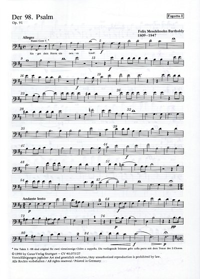 F. Mendelssohn Bartholdy: Psalm 98 - Singet Dem Herrn Ein Neues Lied Op 91