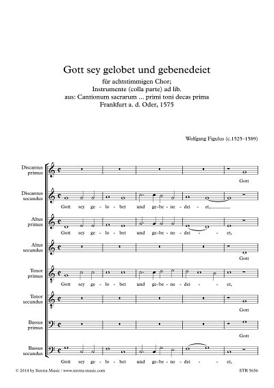 DL: W. Figulus: Gott sey gelobet, gemischter Chor