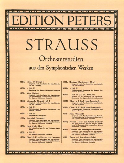 R. Strauss: Orchesterstudien aus den Symphonischen Werken für Harfe, Band 2
