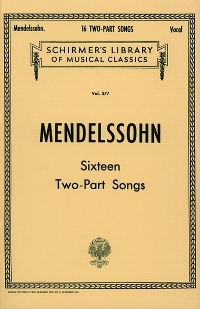 F. Mendelssohn Barth: 16 Two-part Songs (Bu)