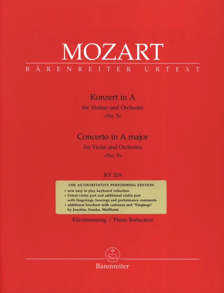 W.A. Mozart: Konzert Nr. 5 A-Dur KV 219, VlOrch (KASt) (0)