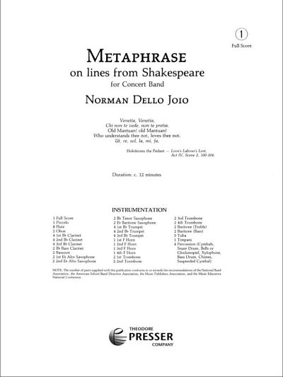 J.N. Dello: Metaphrase, Blaso (Part.)