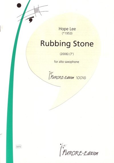 H. Lee: Rubbing Stones für Altsaxophon
