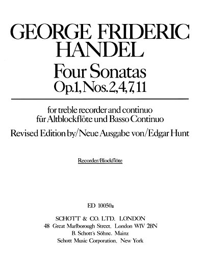 G.F. Handel et al.: 4 Sonatas op. 1