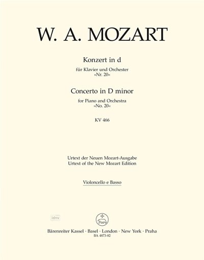 W.A. Mozart: Konzert Nr. 20 d-Moll KV 466, KlavOrch (VcKb)