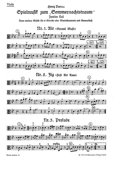 H. Purcell: Spielmusik zum Sommernachtstraum für Strei (Vla)