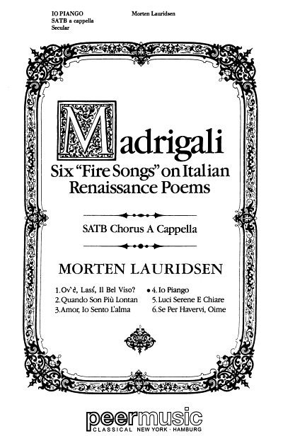 Lauridsen Morton: Io Piango (6 Fire Songs 5)