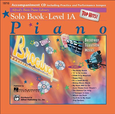 Alfred's Basic Piano Library Top Hits Solo 1A CD, Klav (CD)