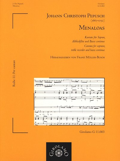J.C. Pepusch: Menaloas Kantate Reihe 11: Per Cantare Kammerm