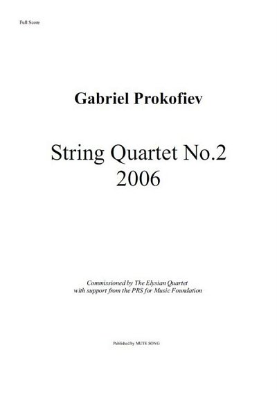 String Quartet No.2, 2VlVaVc (Pa+St)