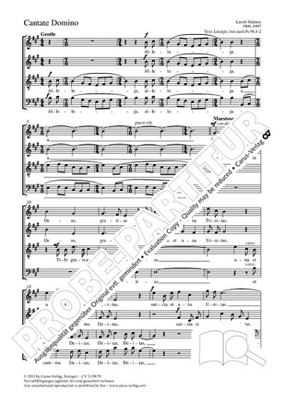 DL: L. Halmos: Cantate Domino, GCh4 (Part.)