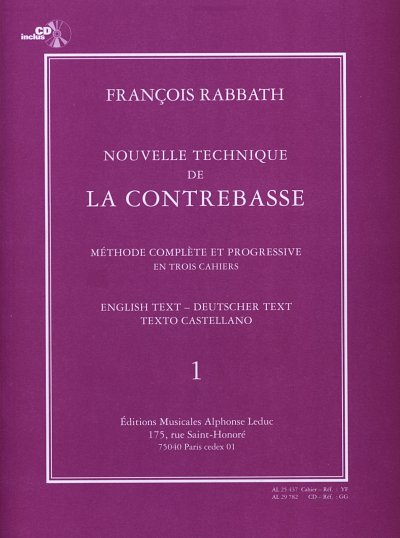 F. Rabbath: Neue Technik des Kontrabasses 1, Kb (+CD)