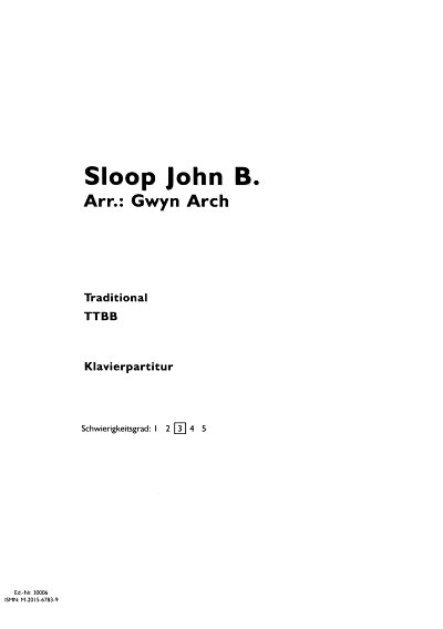 G. Arch: Sloop John B., Mch4Klav (Klavpa)