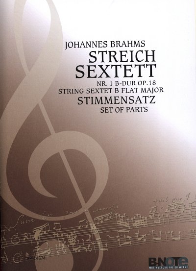J. Brahms: Streichsextett Nr. 1 B-Dur o, 2Vl2Vle2Vc (Stsatz)