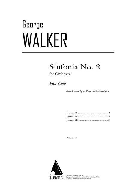 G. Walker: Sinfonia No. 2, Sinfo (Part.)