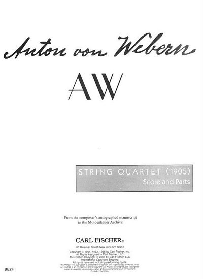 A. Webern: Streichquartett, 2VlVaVc (Stp)