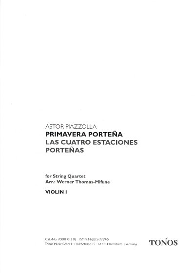 A. Piazzolla: Primavera Porteña - Frühling, 2VlVaVc (Stsatz)