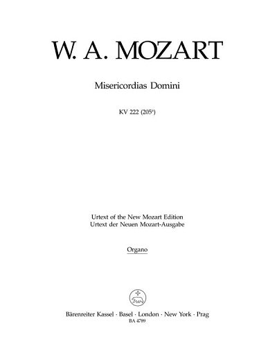 W.A. Mozart: Misericordias Domini KV 222 (205a), Org