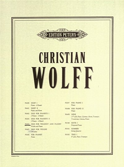 C. Wolff: Duo für Violine und Klavier