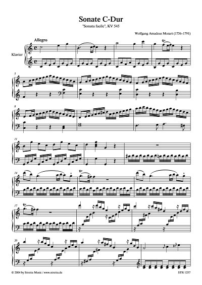 DL: W.A. Mozart: Sonate C-Dur Sonata facile, KV 545