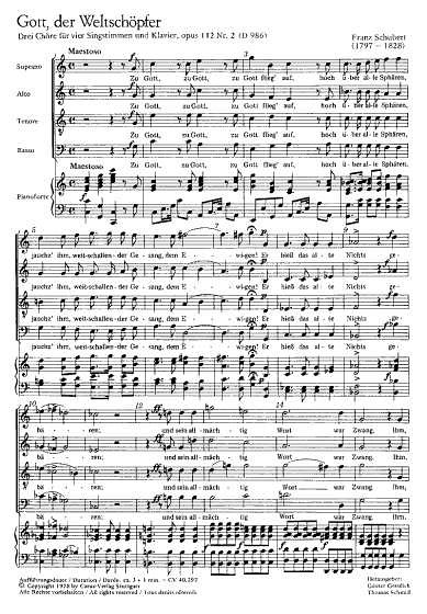 F. Schubert: Gott, der Weltschoepfer; Hymne an den Unendlich
