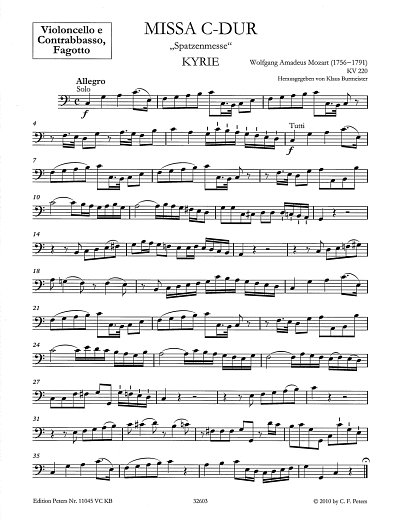 W.A. Mozart: Missa C-Dur KV 220 [196b] "Spatzenmesse"