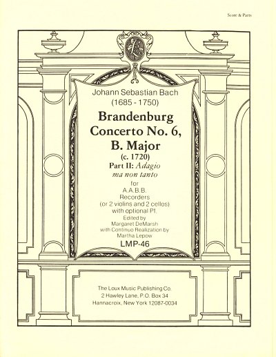 J.S. Bach: Brandenburgisches Konzert No. 6, Part II (Pa+St)