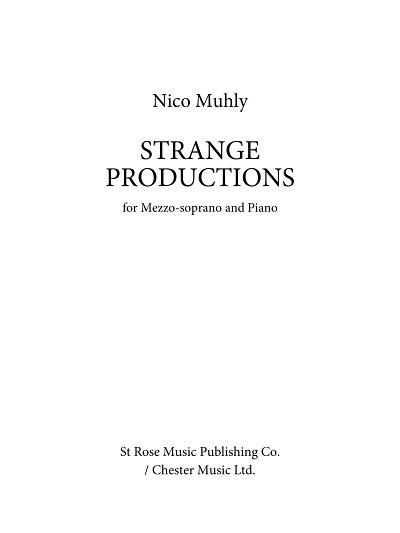 N. Muhly: Strange Productions (Bu)