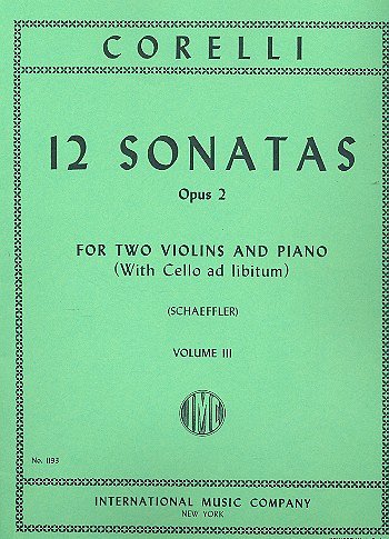 A. Corelli: 12 Sonate Op. 2 Vol. 3 (Schaeffler) (Bu)