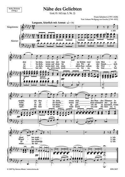 DL: F. Schubert: Naehe des Geliebten Lied, D. 162 (op. 5, Nr