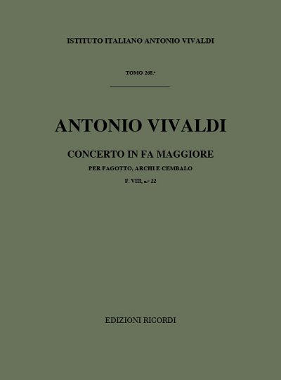 Concerto per Fagotto, Archi e BC in Fa Rv 486 (Part.)