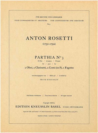 A. Rosetti: Parthia Nr. 3 D-Dur Murray B2