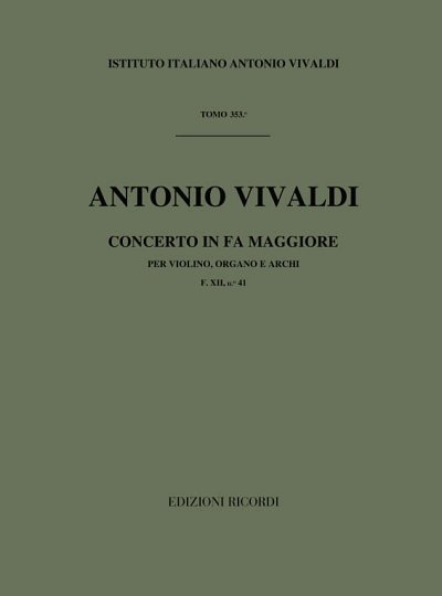 A. Vivaldi: Concerto in Fa Maggiore (F Major) (Part.)