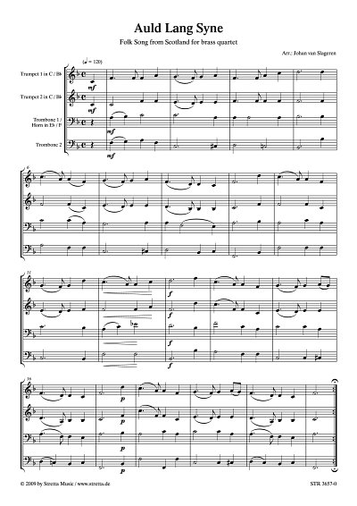 DL: Auld Lang Syne Folk Song from Scotland for brass quartet