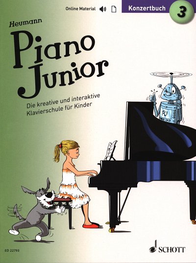 H.-G. Heumann: Piano Junior - Konzertbuch 3, Klav (+medonl)