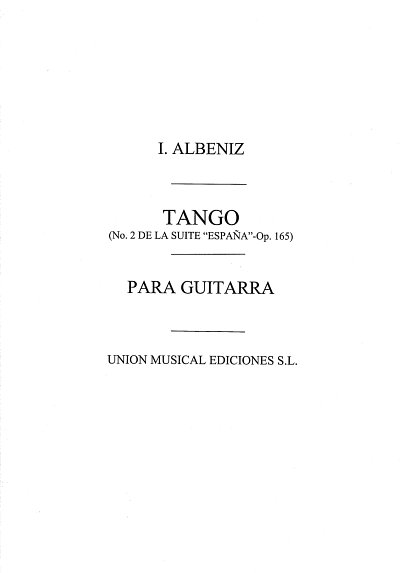 I. Albéniz: Tango (espana) (balaguer) Guitar, Git