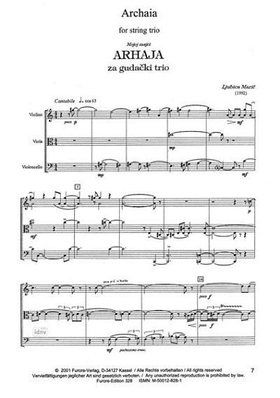 Archaia für Violine, Viola und Violoncello