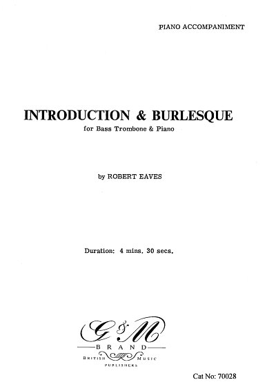 E. Gregson: Introduction & Burlesque, Bassposaune, Klavier