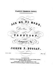 Joseph F. Duggan, Alfred Lord Tennyson: Ask Me No More
