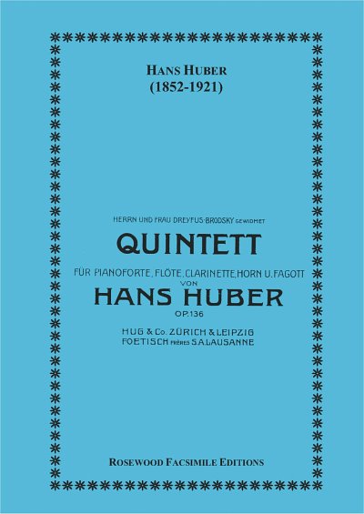 Huber, Hans (1852-1921): Quintet