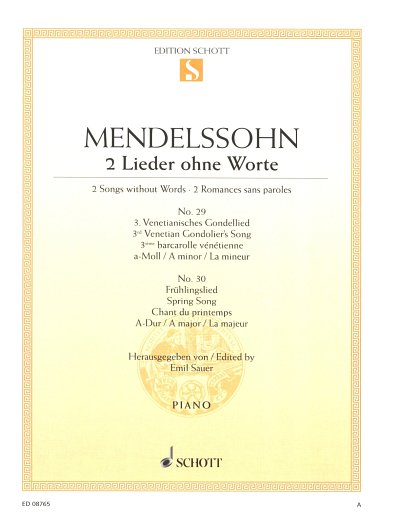 F. Mendelssohn Barth: Lieder ohne Worte op. 62/5 and 6, Klav