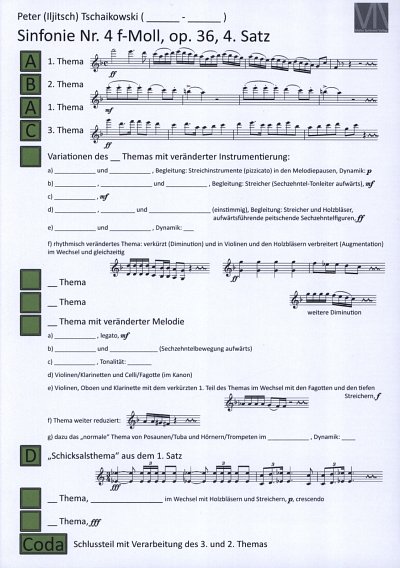 Kopiervorlagen zu Beethoven und Tschaikowski