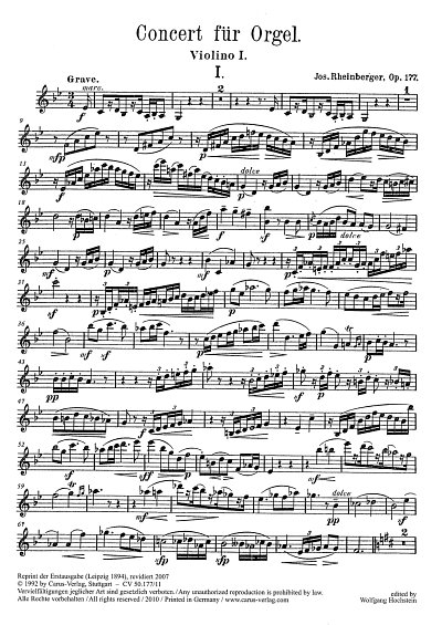 J. Rheinberger: Orgelkonzert Nr. 2 in g op. 177