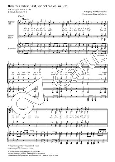 DL: W.A. Mozart: Bella vita militar C-Dur KV 588, GCh4 (Part