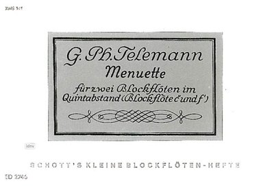 G.P. Telemann: 8 Menuette , 2BlfSA (Sppa)