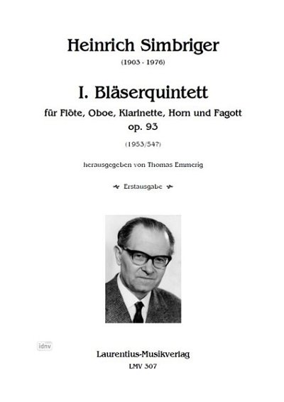 T. Emmerig: I. Bläserquintett für Flöte,, FlObKlHrFg (Pa+St)