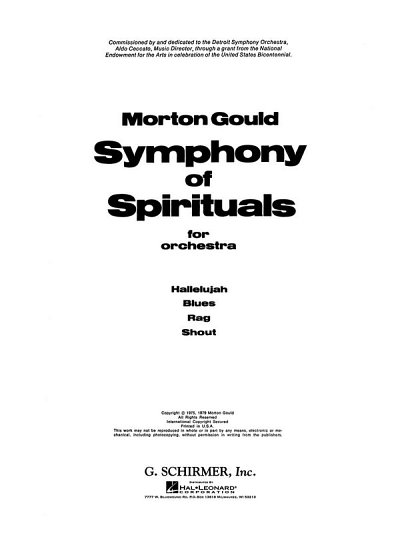 M. Gould: Symphony of Spirituals, Sinfo (Part.)