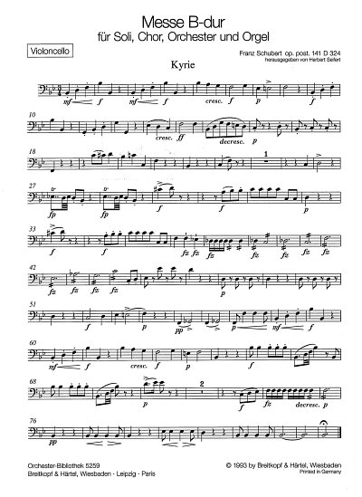 F. Schubert: Messe B-Dur D 324 Op Posth 141